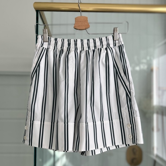 NWOT 3.1 Phillip Lim White Striped Cotton-blend Poplin Shorts, size S - Picture 4 of 6